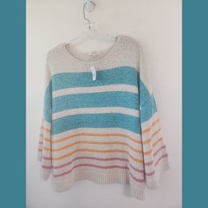 Loft NWT Striped Slouchy Sweater XL